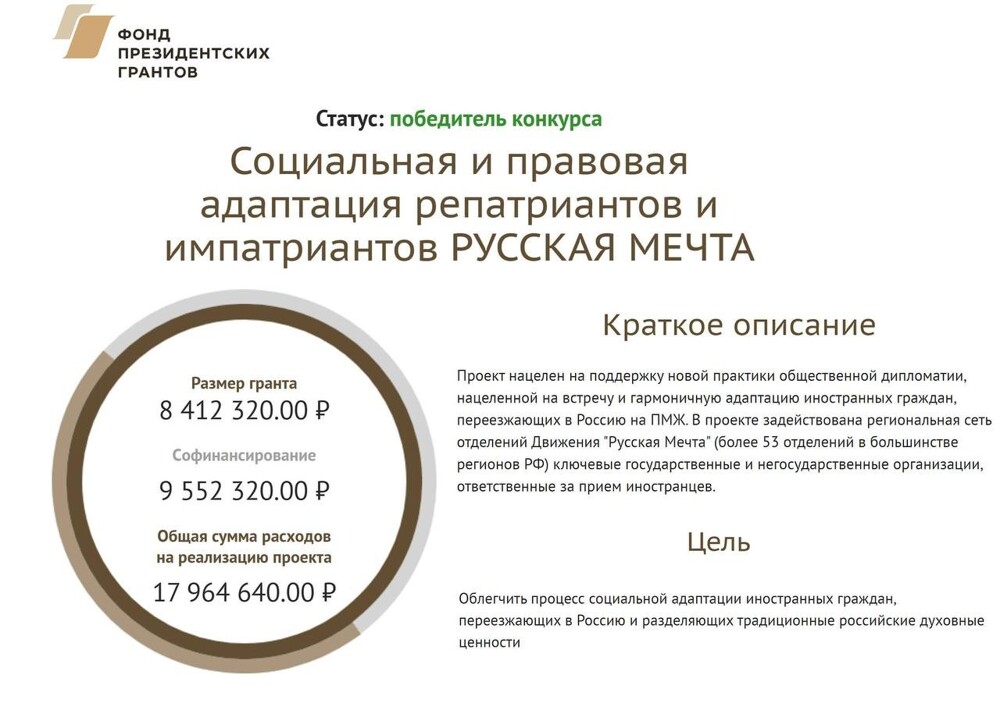 Русская мечта взялась за импатриантов