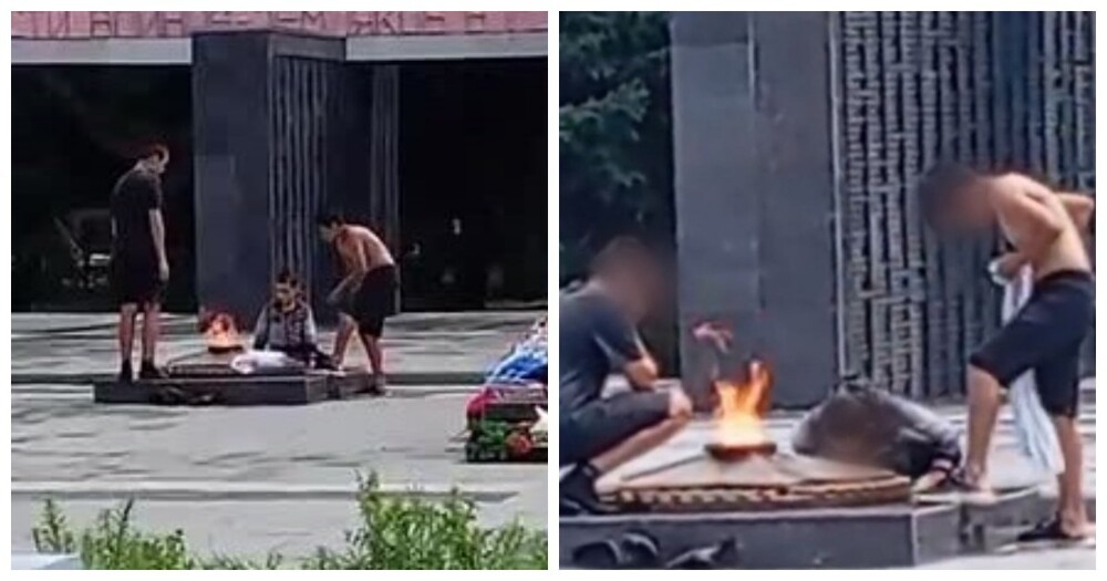 Алтайские школьники посушили одежду над Вечным Огнём — и попали под проверку полиции