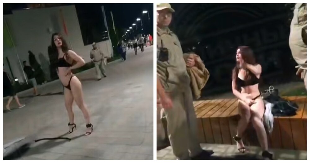 В Адлере девушка в одном белье устроила ночное шоу