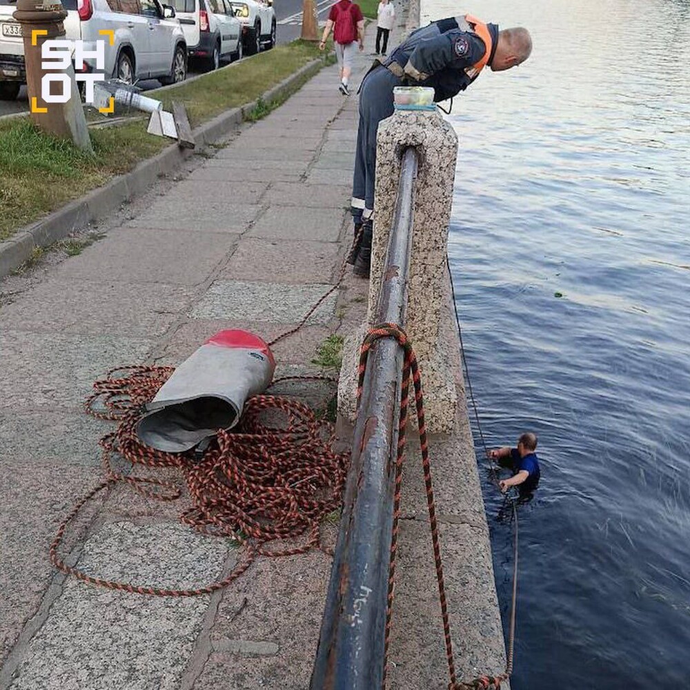 В Санкт-Петербурге несколько дней безуспешно пытаются спасти кота, застрявшего в стене набережной