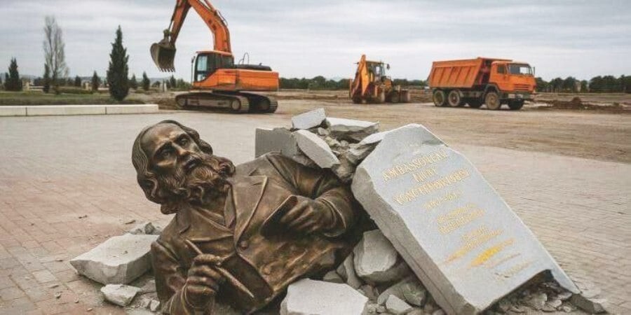 "Прекратите искажать наши топонимы": в Азербайджане снесли памятник Айвазовскому и потребовали от России извинений за освещение этого события