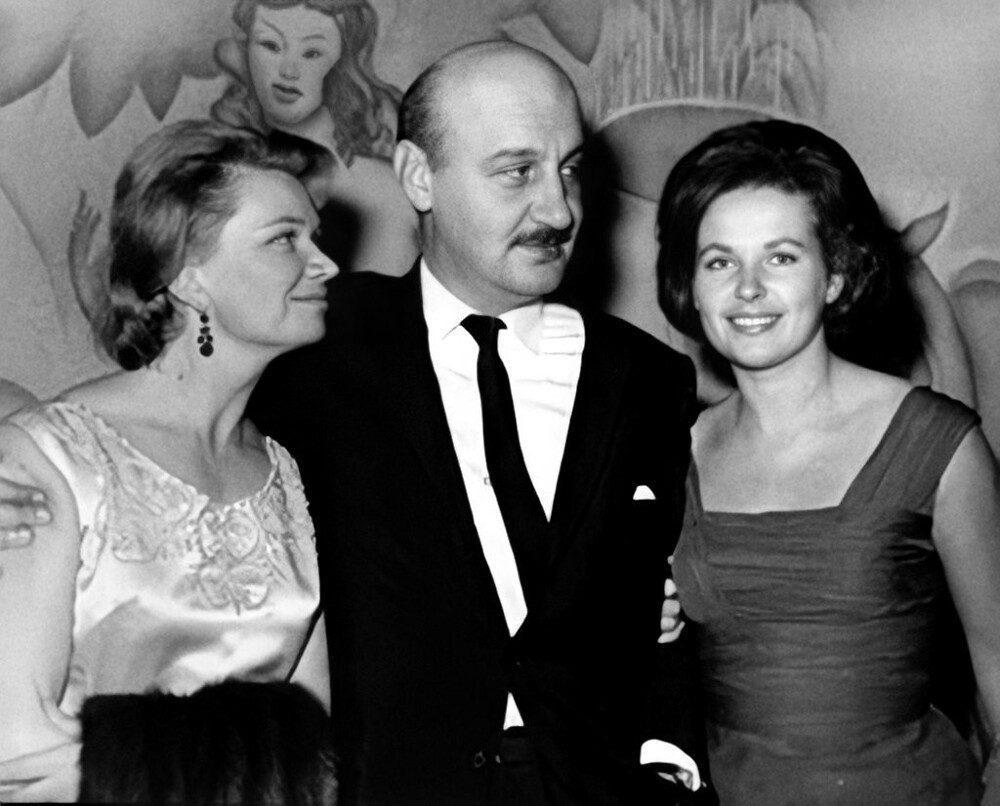 Нина Меньшикова, Лев Кулиджанов и Наталья Фатеева на Неделе Советского кино в Англии, 1964 год