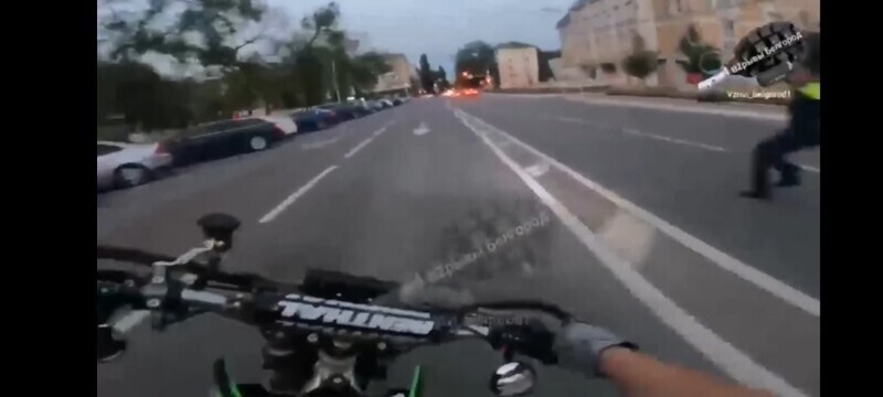 Погоня ДПС за питбайкером в Белгороде. Вежливый нарушитель
