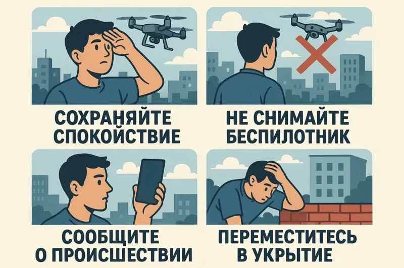Что делать если увидел боевой дрон над городом