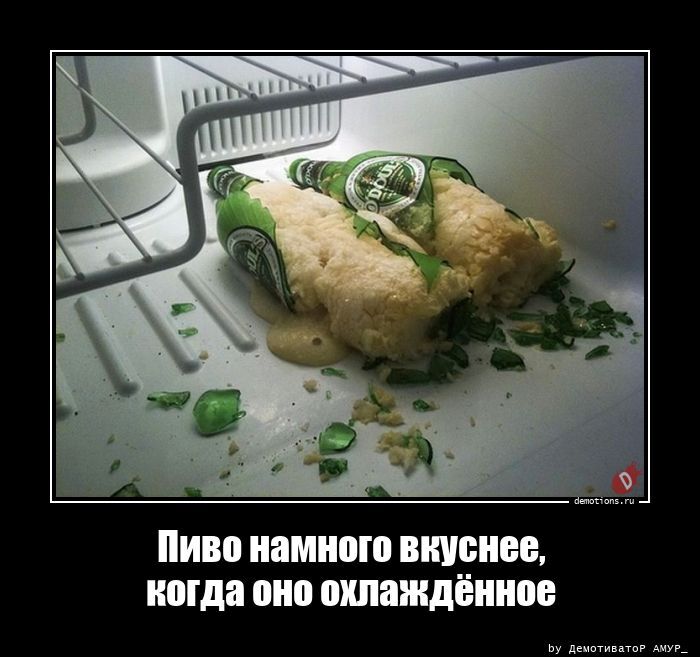 Пиво намного вкуснее, когда оно охлаждённое