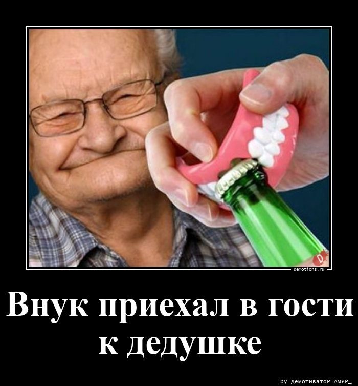 Внук приехал в гости к дедушке