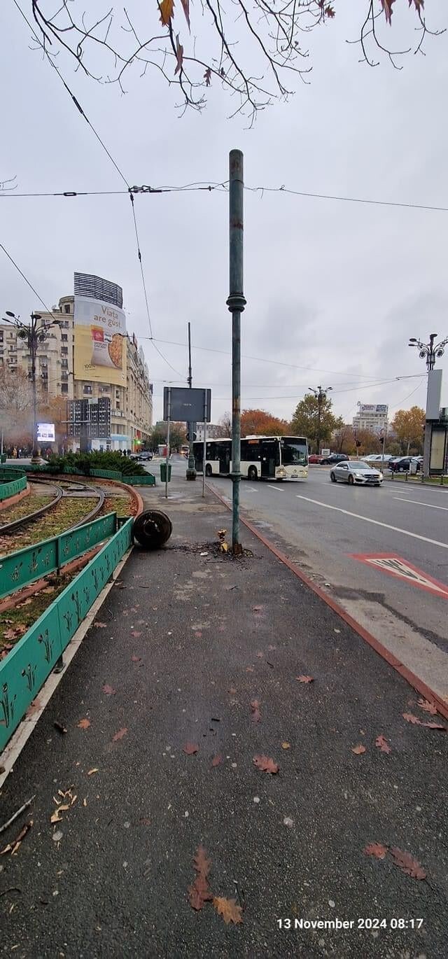 6. Столб упал, но его вернули на место