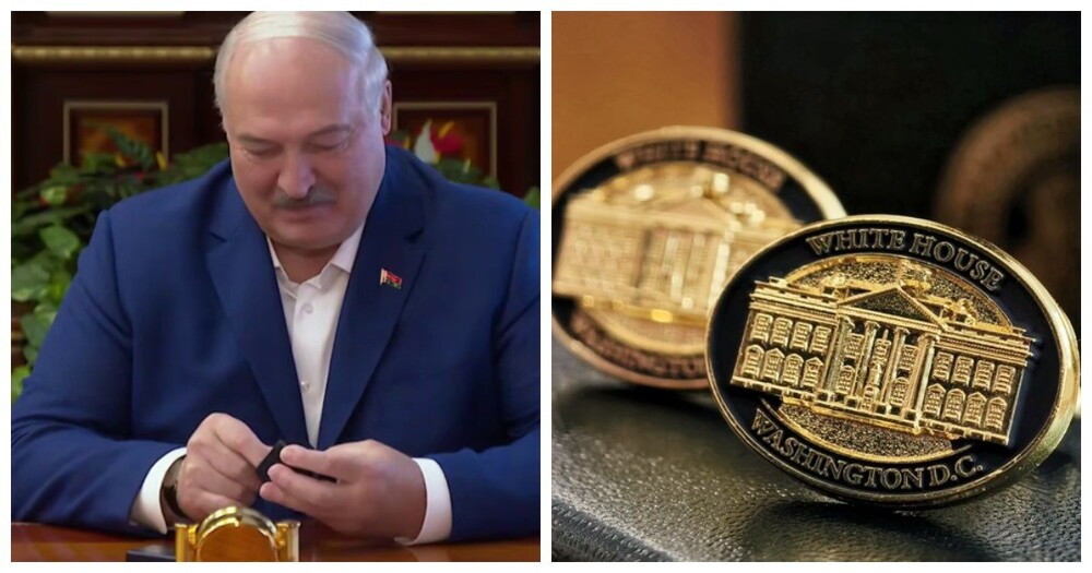 Президенту Белоруссии подарили запонки с изображением Белого дома