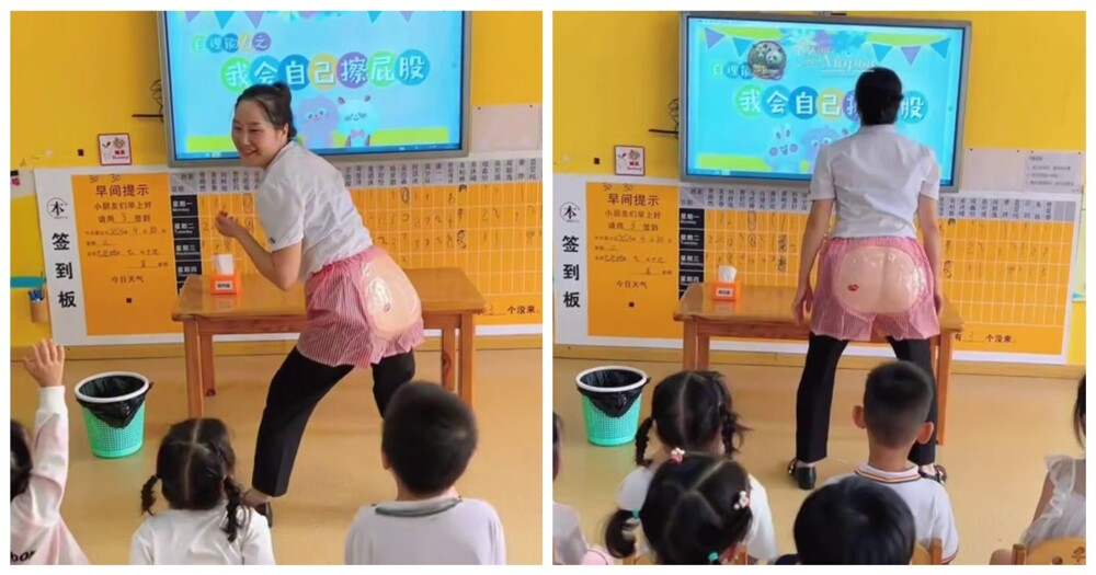 Необычный урок в китайском детском саду