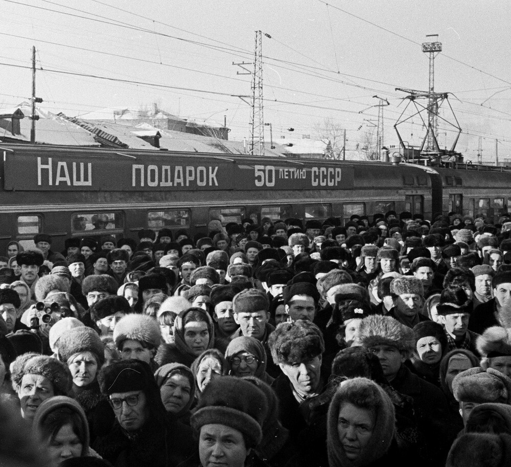 Первый электропоезд в Казани 2, 1972 год.