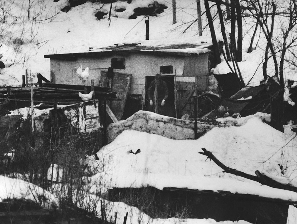 «Мужик с петухом». Москва, 1985.