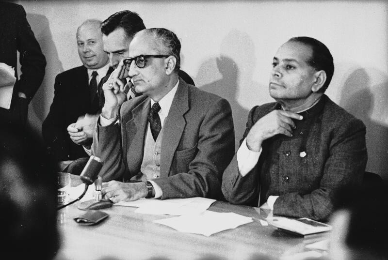 Пресс-конференция в информационном центре ООН в Москве. 29 сентября 1959 года. Автор: Всеволод Тарасевич. Москва.