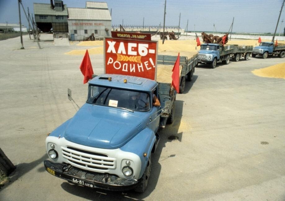Транспортировка урожая с полей крымского совхоза "За мир".