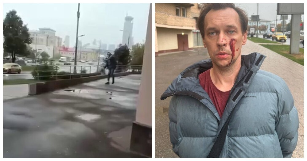 В Москве неадекват с бутылкой пива напал на школьников прямо посреди улицы