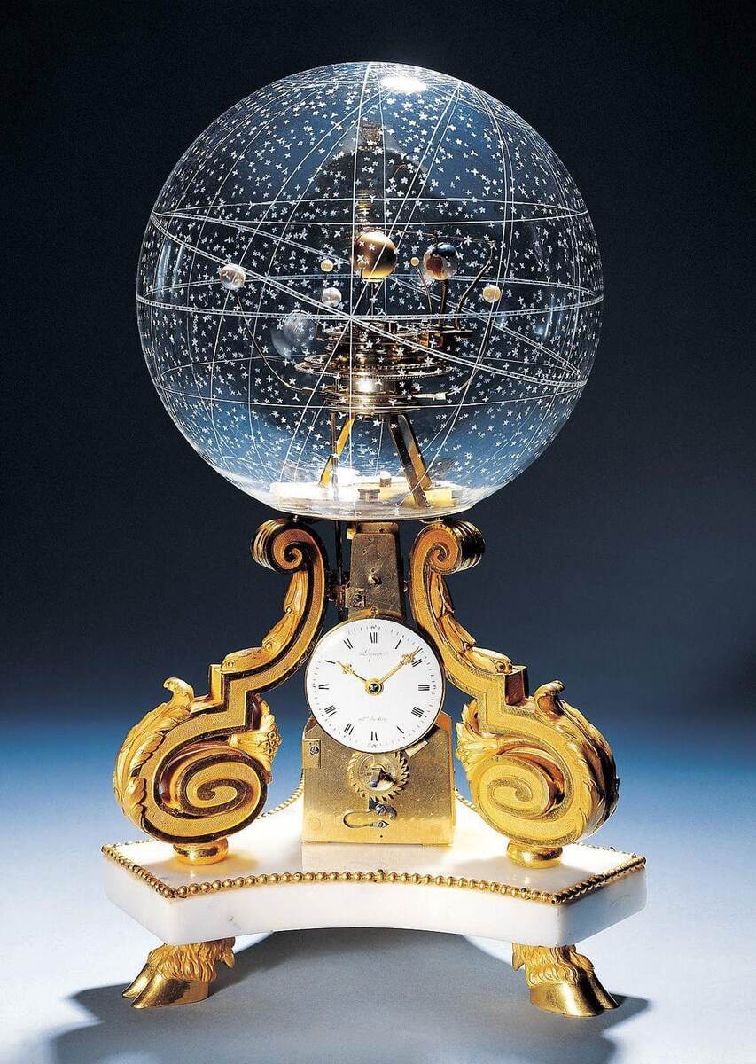 Настольные часы с Солнечной системой в сфере, 1770-е годы