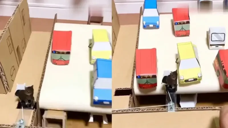 Картонный аналог игры «Crossy Road»