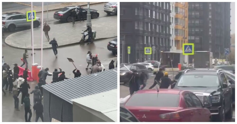 В Москве группа мигрантов устроила массовую драку с лопатами и палками