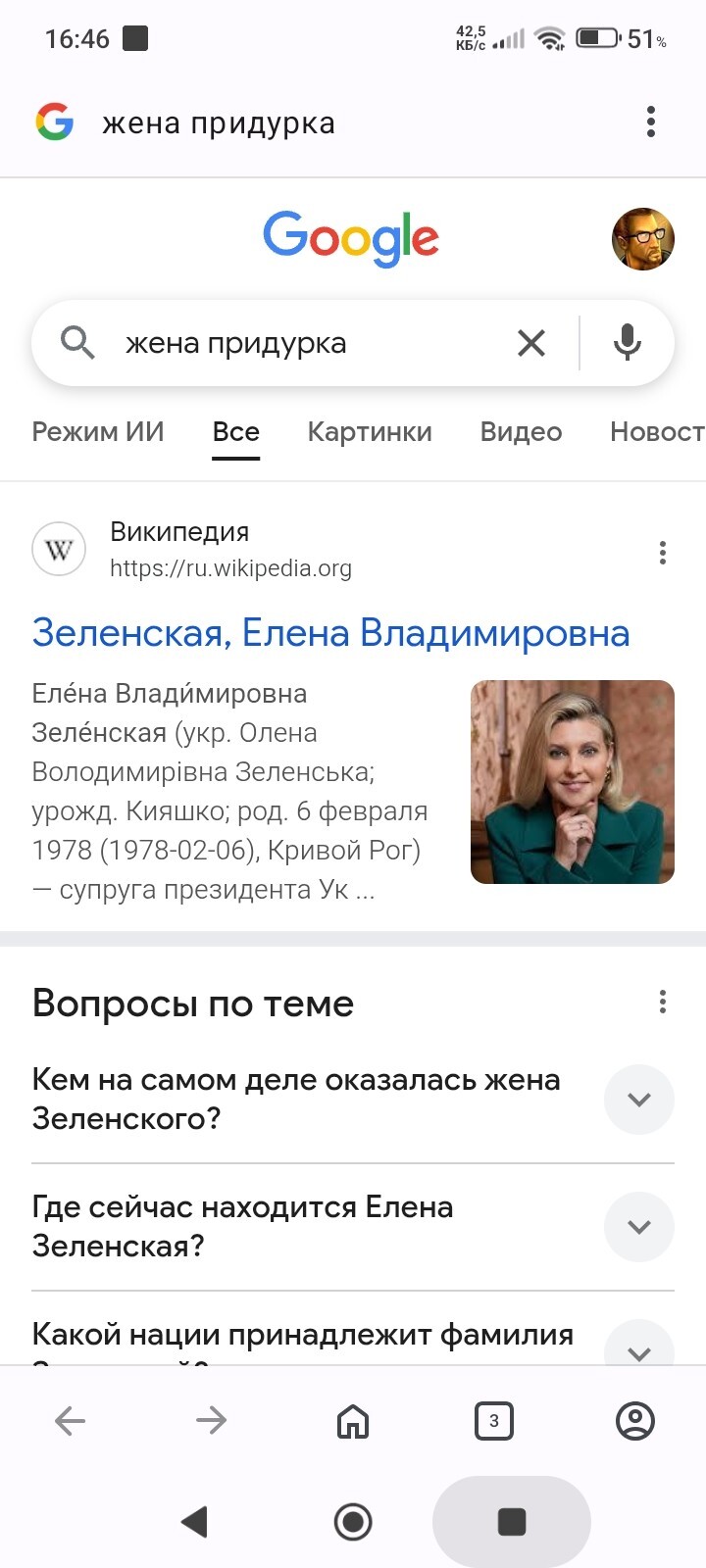 Google при запросе «жена придурка» начал показывать жену Зеленского Google при запросе «жена придурка» начал показывать жену Зеленского