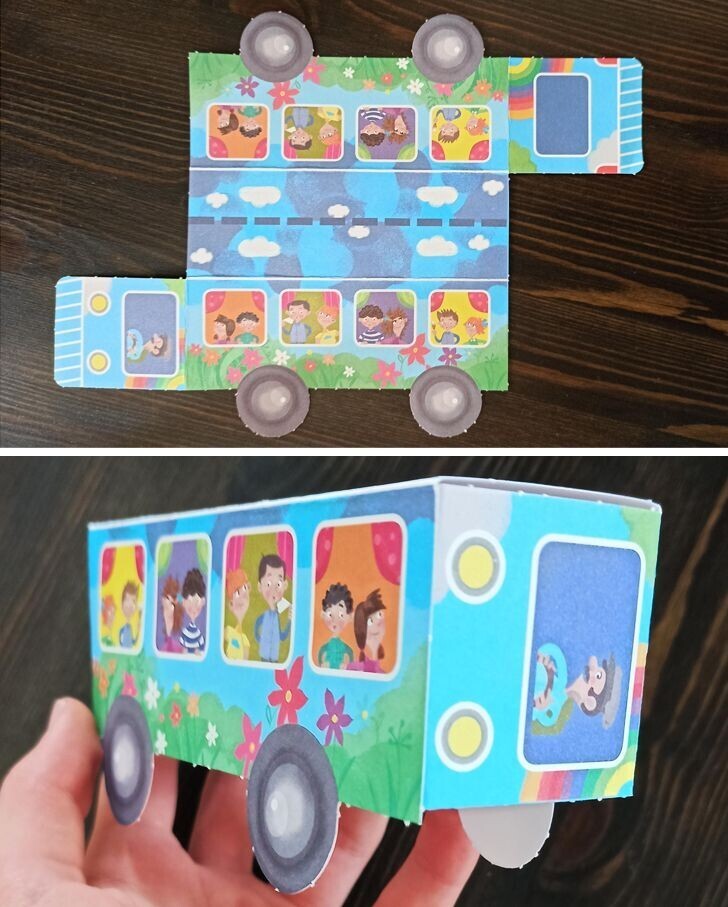 Ладно, передняя часть автобуса повернута, но почему на его крыше дорога и облака? Ладно, передняя часть автобуса повернута, но почему на его крыше дорога и облака?