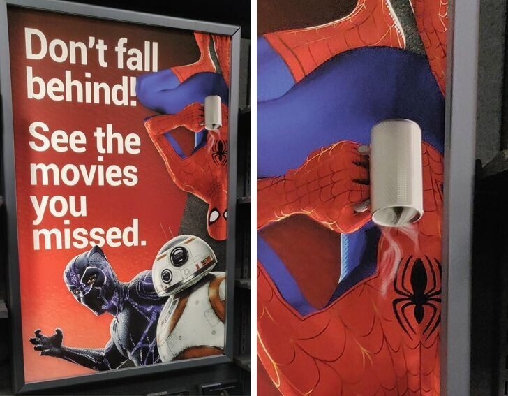 Каким-то чудесным образом Человек-паук способен держать горячий напиток вверх ногами Каким-то чудесным образом Человек-паук способен держать горячий напиток вверх ногами