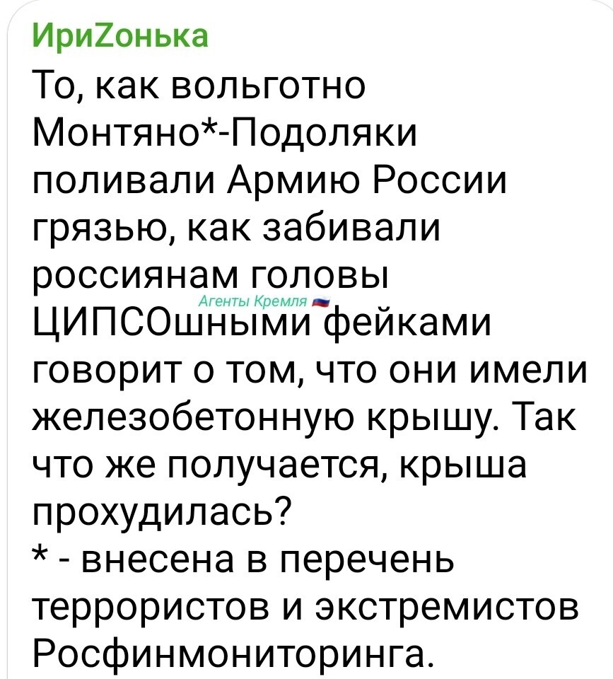 Вот так строишь, строишь Украину на территории России, обираешь доверчивых россиян, а потом бац! И ты уже экстремистка