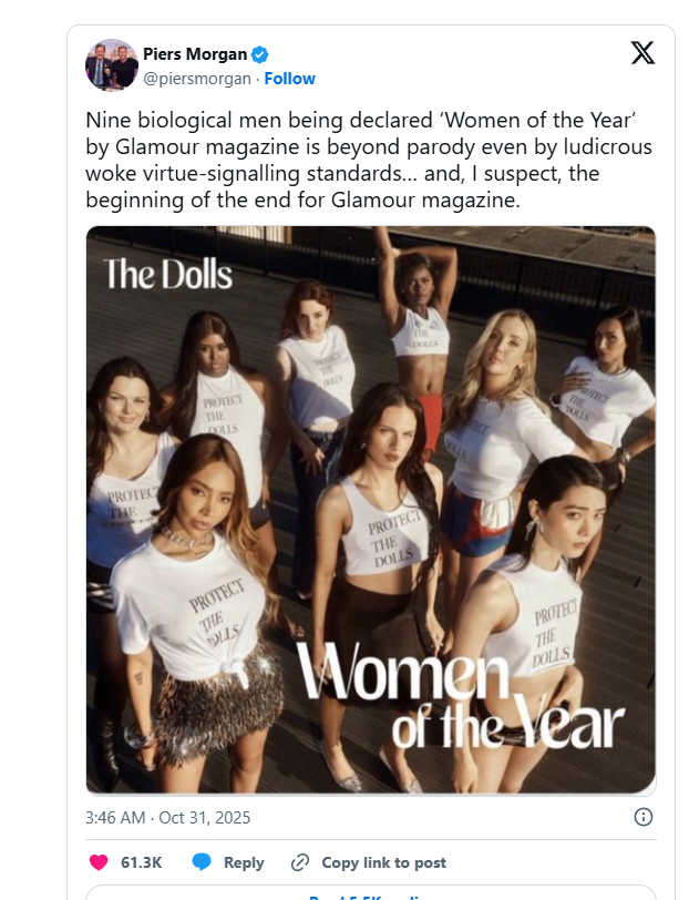 "Я выросла в другую эпоху": Джоан Роулинг раскритиковала журнал "Гламур", включивший трансгендеров* в список «Женщины года — 2025»