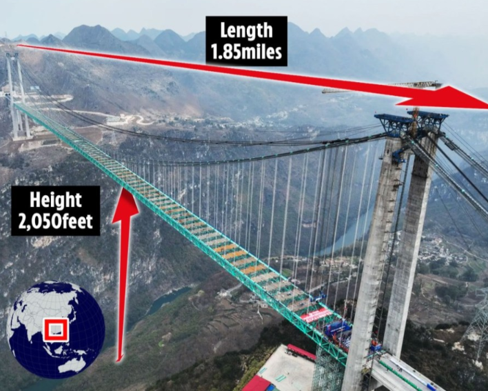 В Китае разрезали горы для возведения моста-рекордсмена!