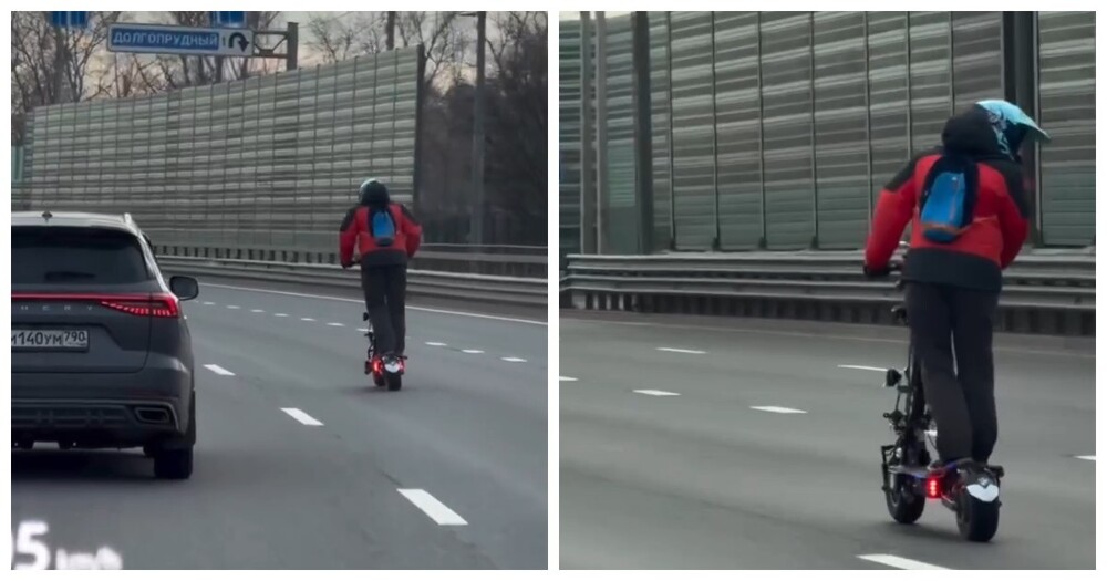 В Москве электросамокатчик разогнался до 110 км/ч, лавируя между машинами