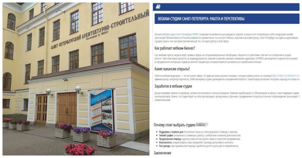Петербургский колледж заподозрили в рекламе вебкам-студии
