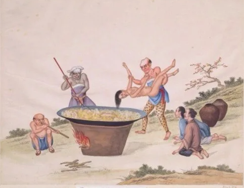 Суд по-китайски с помощью кипящего масла