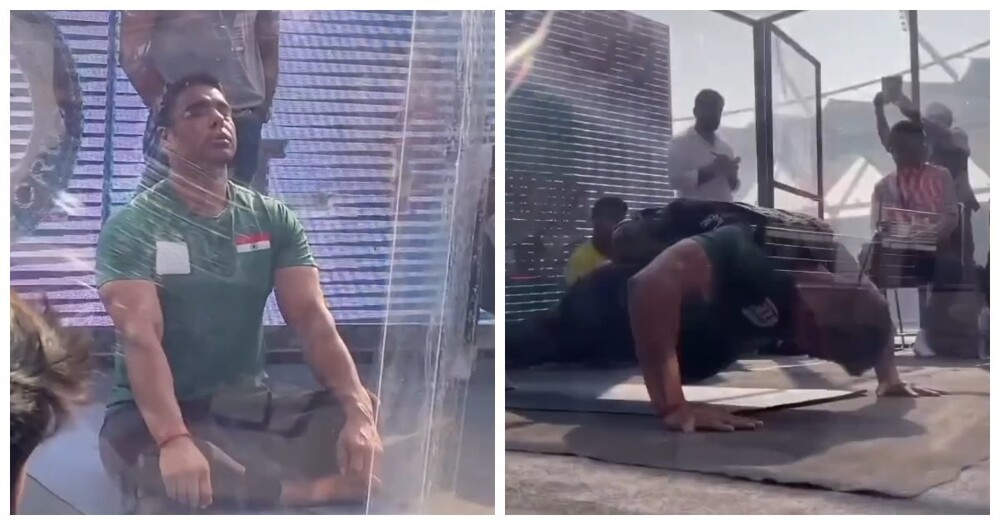 Индийский спортсмен побил рекорд Гиннесса по отжиманиям с весом