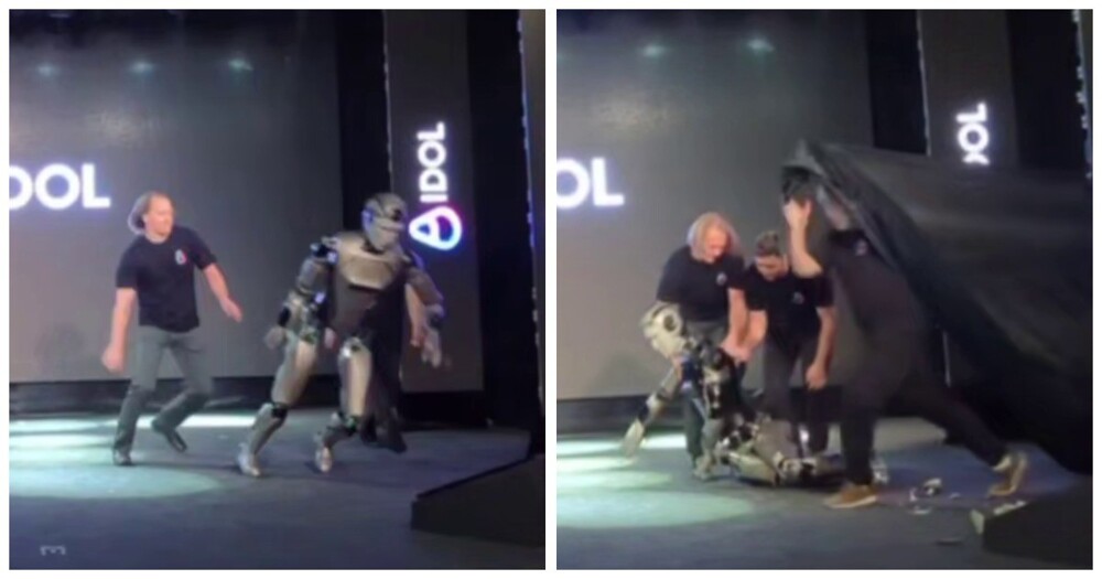 Первый антропоморфный российский робот рухнул во время презентации