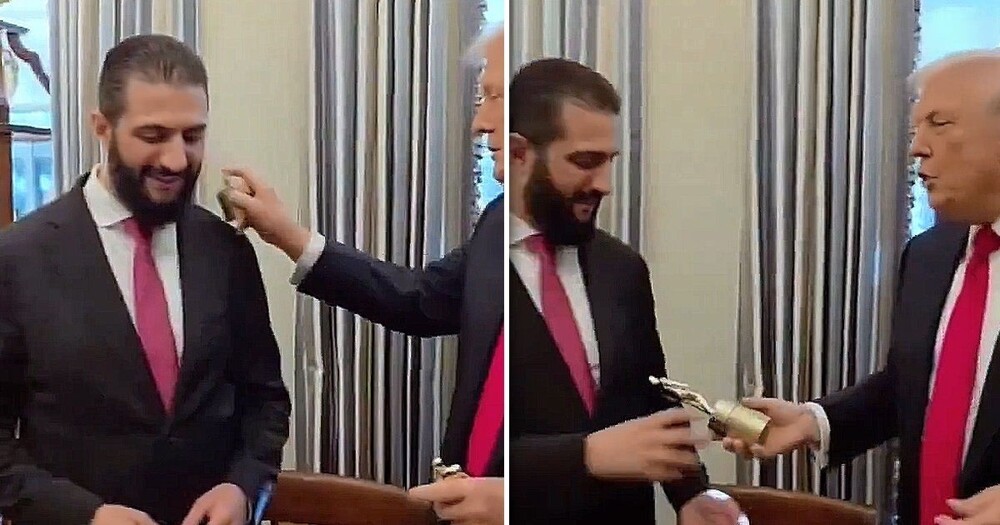 Трамп опрыскал президента Сирии духами во время официальной встречи