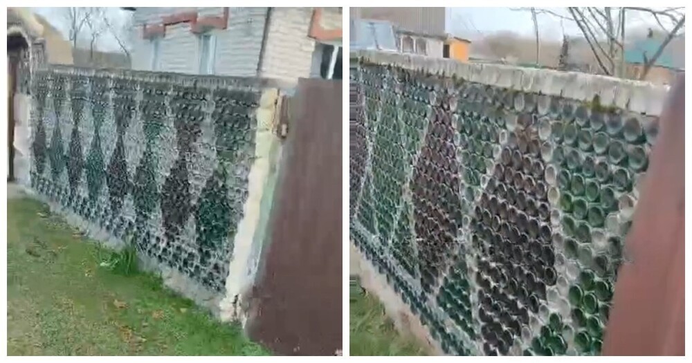 Забор из бутылок
