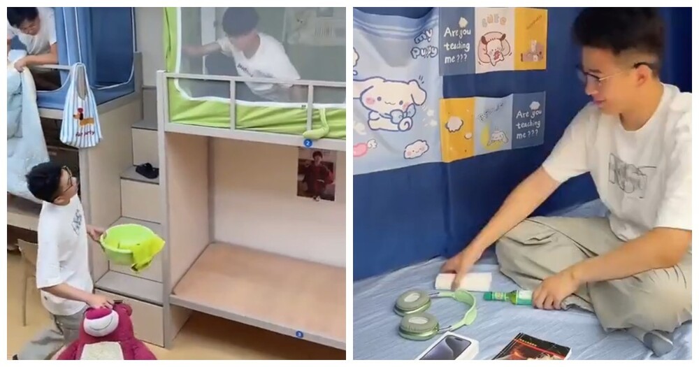 Китайский студент показал, как обустроил своё спальное место в общежитии
