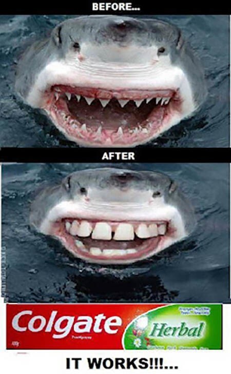 Реклама зубной пасты до / после