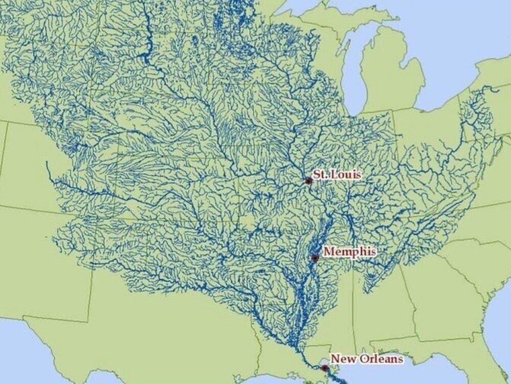 Познакомьтесь с рекой Миссисипи и её притоками