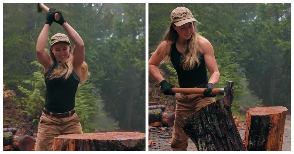 Красота с топором: канадка, которая впечатляет силой