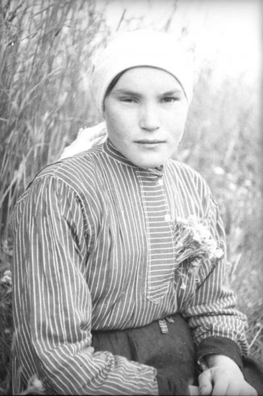 Колхоз «Красные ключи». Колхозница-чувашка. 1938 год. Автор: Владислав Микоша. Куйбышевская область.