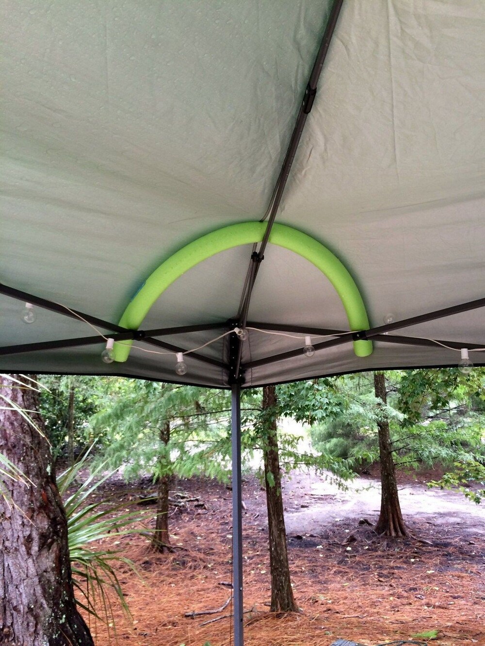 27. Чтобы вода не скапливалась на тенте