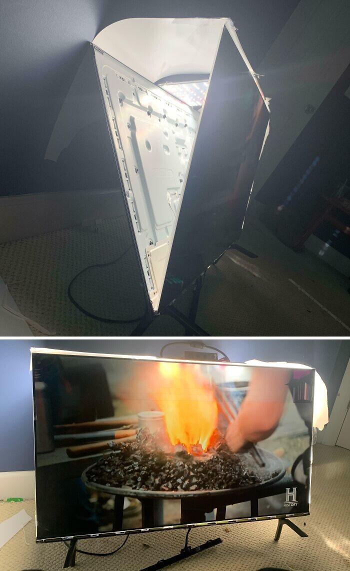 14. Мой телевизор перестал показывать из-за перегоревших светодиодов. Мой отец придумал это