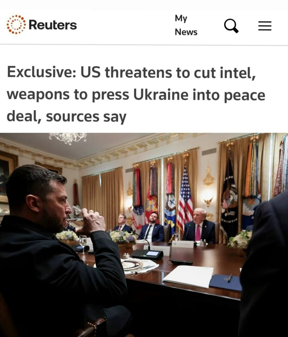 «США пригрозили прекратить обмен разведданными и поставки вооружений, чтобы вынудить Украину к мирному соглашению»: Трамп давит на Киев, принуждая подписать мирный договор