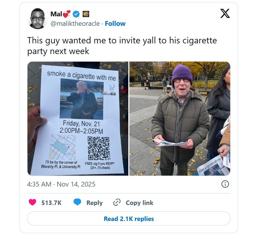 Одинокий пенсионер случайно устроил самый дымный флешмоб в Нью-Йорке