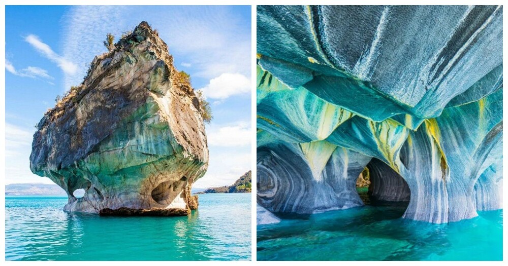 Мраморные соборы Чили, вырезанные озером в патагонских скалах