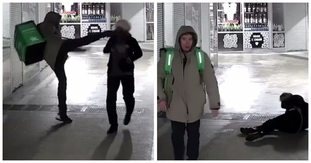 В Новосибирске неадекватный курьер без причины ударил ногой пенсионерку