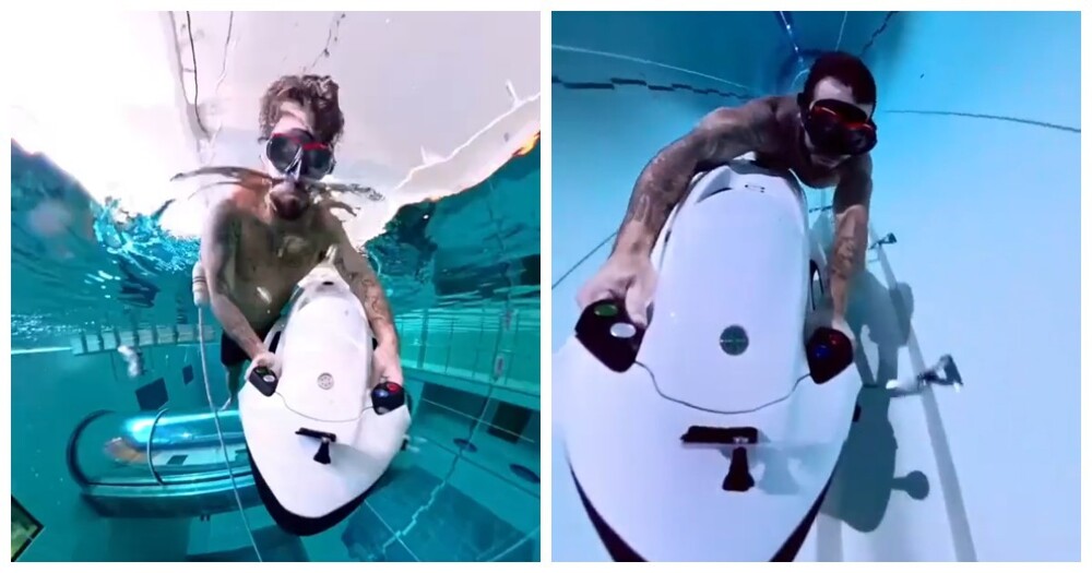 Мгновенное погружение на 40 метров в бассейне