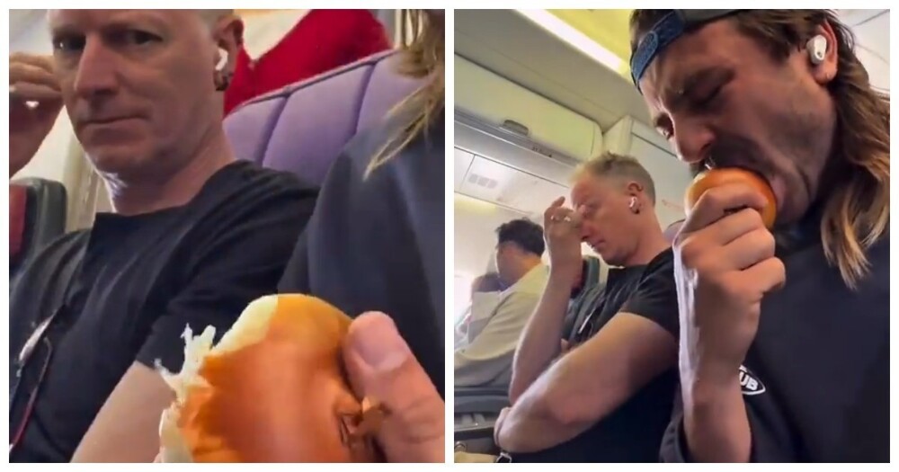Мужчина съел луковицу прямо в самолёте: пассажиры в шоке, стюардесса заливает салон освежителем