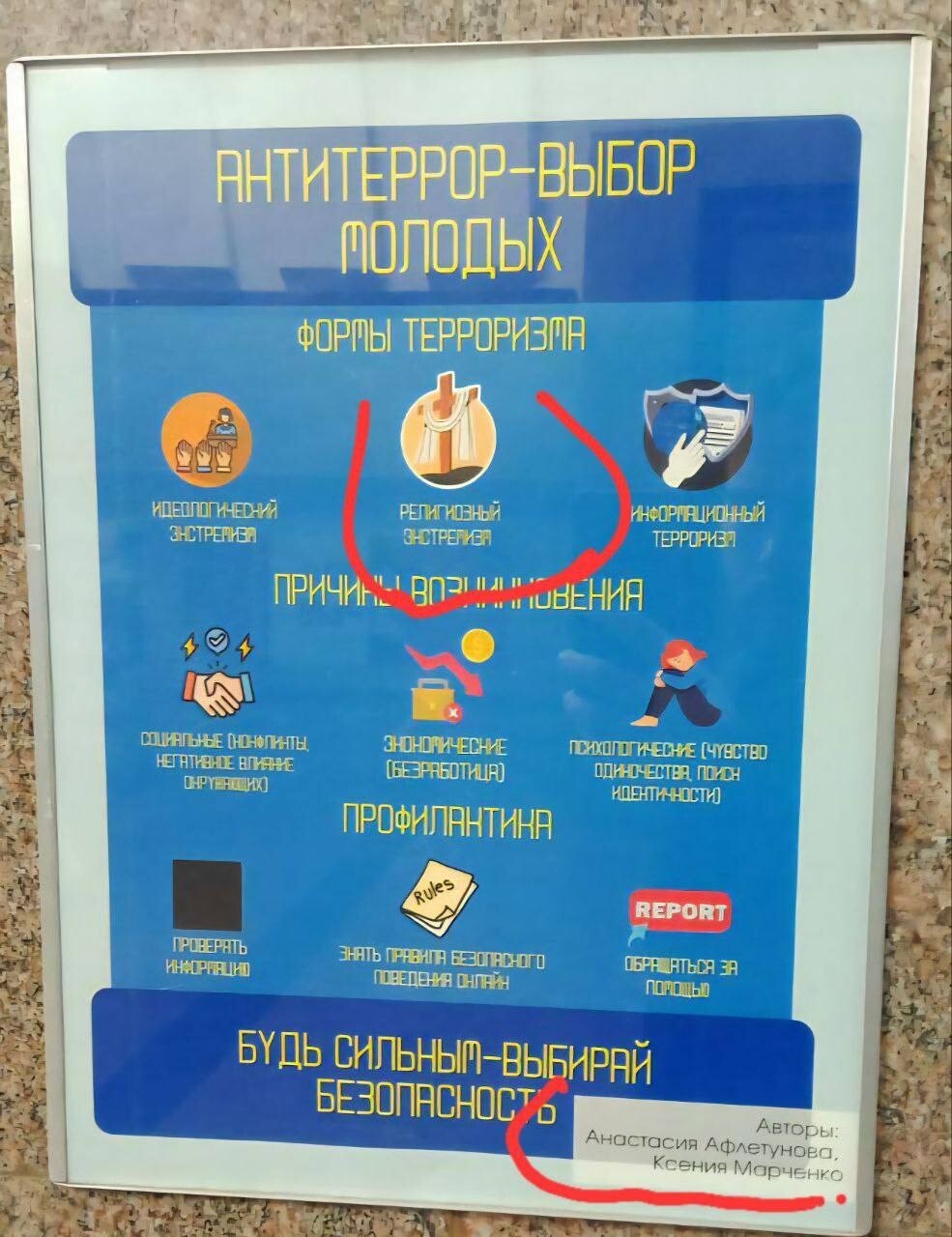 Вот так вот подменяют понятия. По сути там сами знаете какой символ должен быть. В Екатеринбурге христианское распятие сделали символом религиозного экстремизма-терроризма