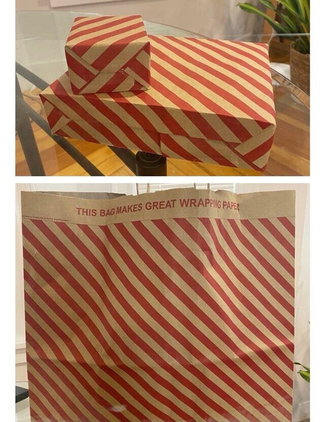 13. Бумажный пакет, который можно использовать и как упаковочную бумагу