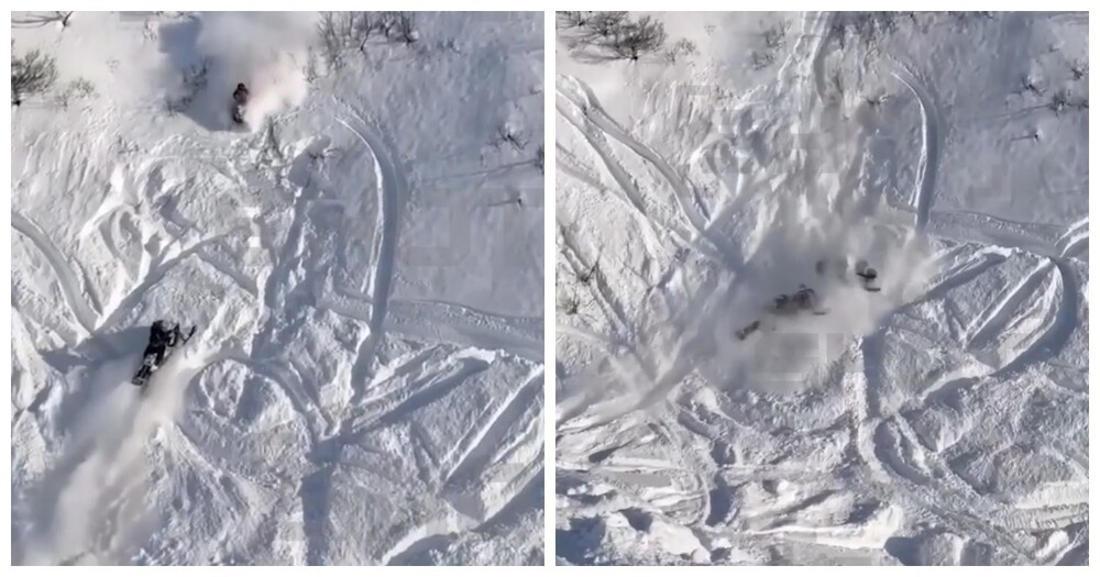 На Камчатке столкнулись два снегохода